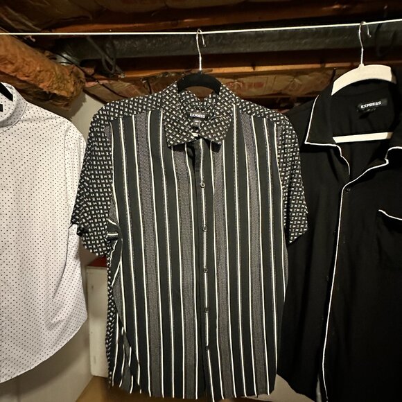 COPY - 6 Short Sleeve/ Cuban Shirts, Buckle & Express MULTIPLE COLORS! - Picture 11 of 15